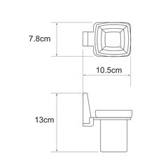 Стакан для ванной WasserKraft Lopau с держателем стекло матовый/металл хром (K-6028) - фото 2
