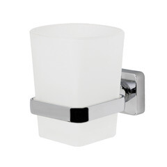 Изображение товара Стакан для ванной WasserKraft Dill с держателем стекло матовый/металл хром (K-3928)