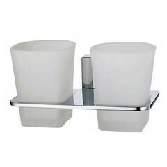 Изображение товара Стакан для ванной WasserKraft Leine с держателем двойной стекло матовый/металл хром (K-5028D)