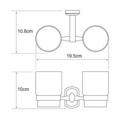 Стакан для ванной WasserKraft Oder с держателем двойной стекло прозрачный/металл хром (K-3028D) - фото 3