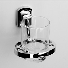 Стакан для ванной WasserKraft Oder с держателем стекло прозрачный/металл хром (K-3028) - фото 2
