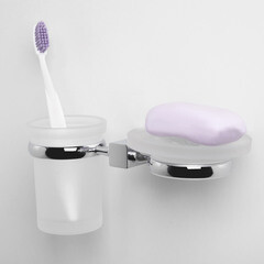 Стакан для ванной WasserKraft Lippe с держателем стекло матовый/металл хром (K-6526) - фото 2