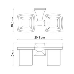 Стакан для ванной WasserKraft Wern с держателем двойной стекло матовый/металл хром (K-2528D) - фото 3