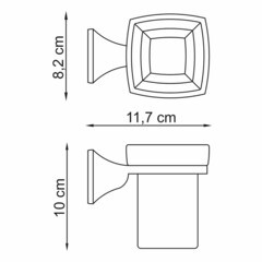Стакан для ванной WasserKraft Wern с держателем стекло матовый/металл хром (K-2528) - фото 3