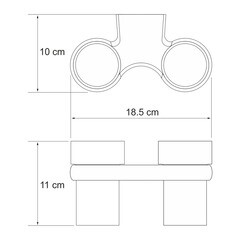 Стакан для ванной WasserKraft Berkel с держателем двойной стекло матовый/металл хром (K-6828D) - фото 3