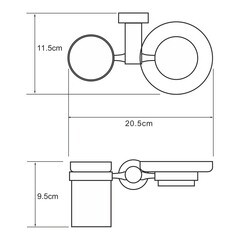 Стакан для ванной WasserKraft Donau с держателем стекло матовый/металл хром (K-9426) - фото 3