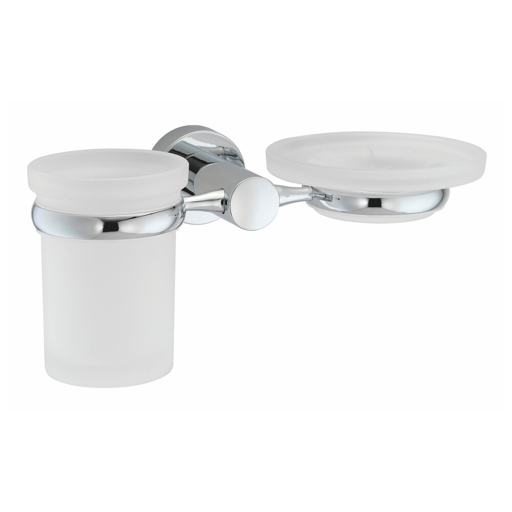 Изображение товара Стакан для ванной WasserKraft Donau с держателем из металла и матового стекла