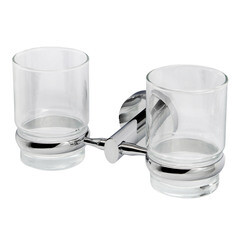 Изображение товара Стакан для ванной WasserKraft Rhein с держателем двойной стекло матовый/металл хром (K-6228D)