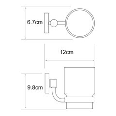 Стакан для ванной WasserKraft Rhein с держателем стекло прозрачный/металл хром (K-6228) - фото 2