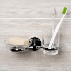 Стакан для ванной WasserKraft Rhein с держателем стекло прозрачный/металл хром (K-6226) - фото 2