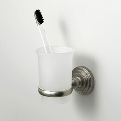 Стакан для ванной WasserKraft Ammer с держателем стекло матовый/металл никель (K-7028) - фото 3