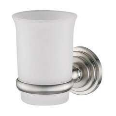 Изображение товара Стакан для ванной WasserKraft Ammer с держателем стекло матовый/металл никель (K-7028)