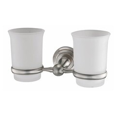 Изображение товара Стакан для ванной WasserKraft Ammer с держателем двойной стекло матовый/металл никель (K-7028D)