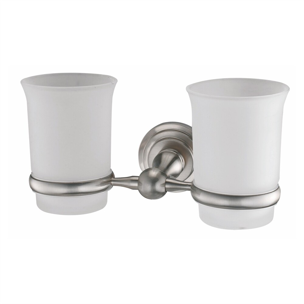 Изображение товара Стакан для ванной WasserKraft Ammer с держателем, никель матовый, двойная конструкция