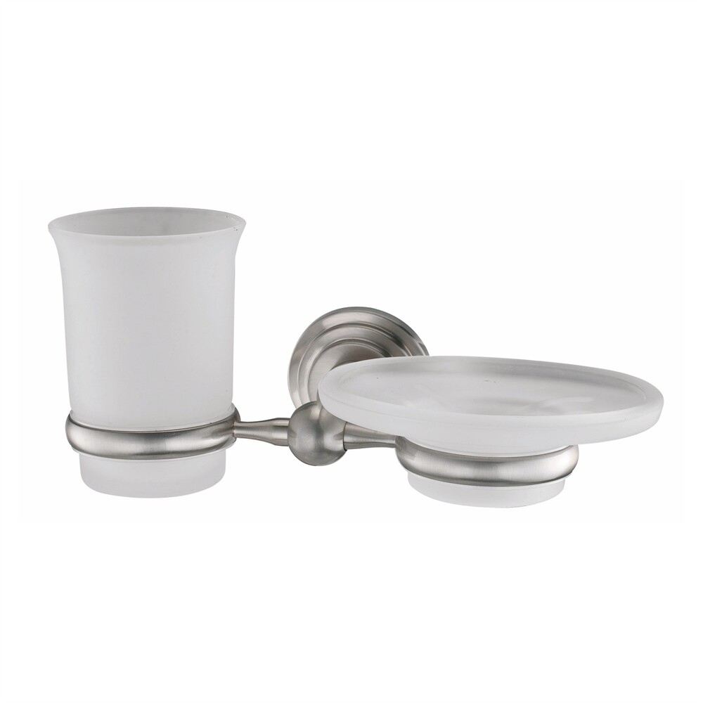 Изображение товара Стакан для ванной WasserKraft Ammer с держателем матовый/металл никель