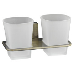 Изображение товара Стакан для ванной WasserKraft Exter с держателем двойной стекло матовый/металл светлая бронза (K-5228D)