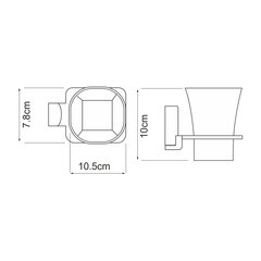 Стакан для ванной WasserKraft Exter с держателем стекло матовый/металл светлая бронза (K-5228) - фото 3