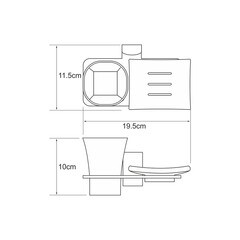 Стакан для ванной WasserKraft Exter с держателем стекло матовый/металл светлая бронза (K-5226) - фото 2