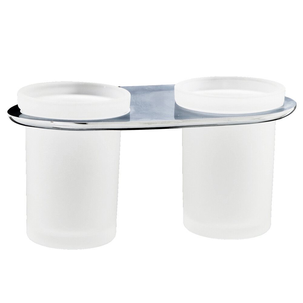 Изображение товара Стакан для ванной WasserKraft Kammel с держателем матовый/хром, двойная конструкция
