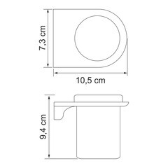 Стакан для ванной WasserKraft Kammel с держателем стекло матовый/металл белый (K-8328W) - фото 2