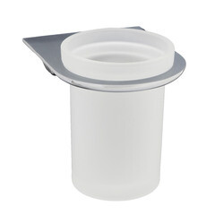 Изображение товара Стакан для ванной WasserKraft Kammel с держателем стекло матовый/металл хром (K-8328)