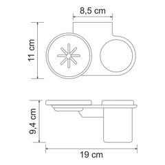 Стакан для ванной WasserKraft Kammel с держателем стекло матовый/металл хром (K-8326) - фото 2