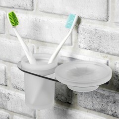 Стакан для ванной WasserKraft Kammel с держателем стекло матовый/металл хром (K-8326) - фото 3