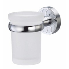 Стакан для ванной WasserKraft Isen с держателем стекло матовый/металл хром (K-4028) - фото 1