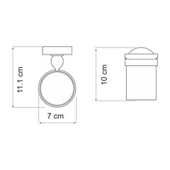 Стакан для ванной WasserKraft Diemel с держателем стекло матовый/металл хром (K-2228) - фото 3
