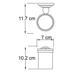 Стакан для ванной WasserKraft Isar с держателем стекло матовый/металл темная бронза (K-7328) - фото 3