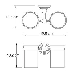 Стакан для ванной WasserKraft Isar с держателем двойной стекло матовый/металл темная бронза (K-7328D) - фото 2