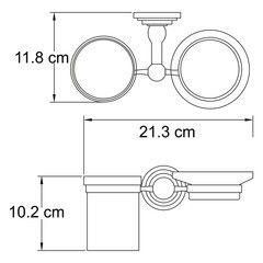 Стакан для ванной WasserKraft Isar с держателем стекло матовый/металл темная бронза (K-7326) - фото 3