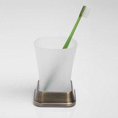 Стакан для ванной WasserKraft Exter настольный стекло матовый/металл светлая бронза (K-5528) - фото 2