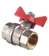 Кран шаровой латунный Valtec Base 1/2 ВР(г) х 1/2 ВР(г) бабочка прямой (VT.217.N.04) - фото 2