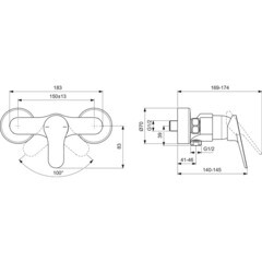 Смеситель для душа без излива Ideal Standard Tevere хром без лейки однорычажный (BD727AA) - фото 2