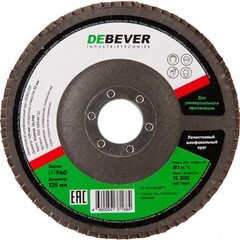 Круг лепестковый торцевой по металлу/древесине Debever 125х22,2 мм P60 конический (FDC 125A 60 72F) - фото 1