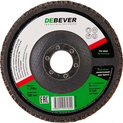 Изображение товара Круг лепестковый по металлу/древесине Debever 125х22,2 мм P80 (FDC 125A 80 72F)