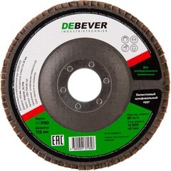 Изображение товара Круг лепестковый по металлу/древесине Debever 115х22,2 мм P80 (FDC 115A 80 72F)