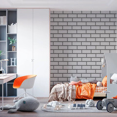 Панель ПВХ 600х600х6 мм eclectica офсет Grace бело-серый кирпич 0,36 кв.м - фото 2