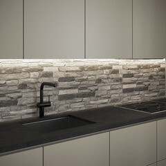 Панель ПВХ 980х500х3 мм цифровая печать Grace серый камень 0,49 кв.м - фото 6