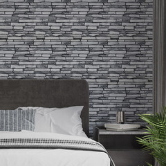 Панель самоклеящаяся ПВХ 475х475х3 мм Grace серый камень 0,23 кв.м - фото 2