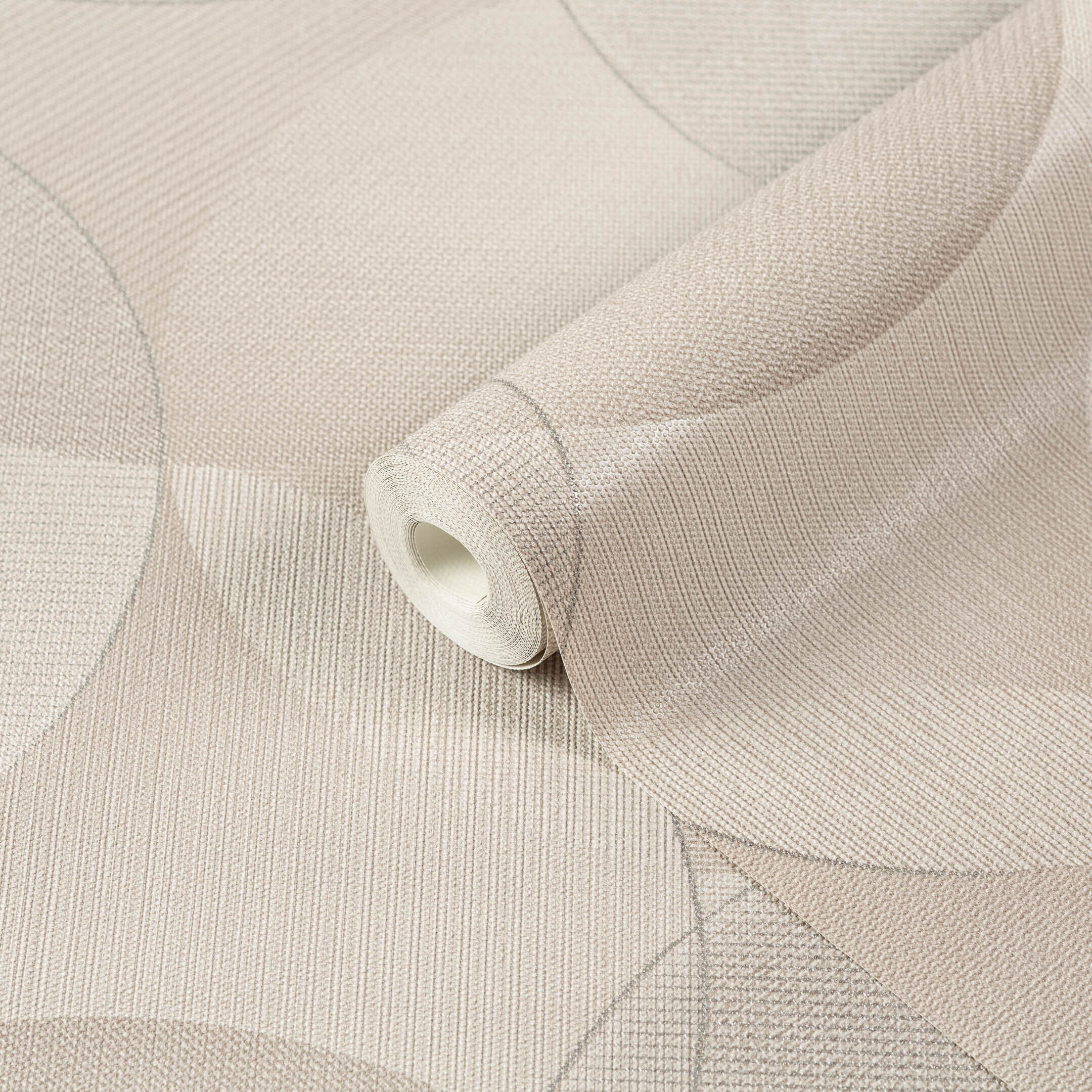 Изображение товара Обои компакт-винил Ornamy Bauhaus 8051-02 бежевые с круглым рисунком