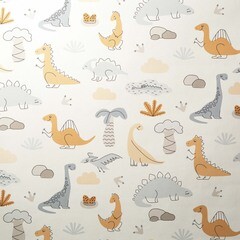Обои компакт-винил на флизелиновой основе Palitra Simple Dinozavriki SP72068-12 (1,06х10,05 м) - фото 4