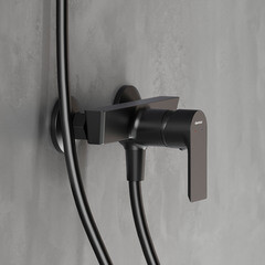 Смеситель для душа без излива Damixa Apollo черный без лейки однорычажный (472000300) - фото 5