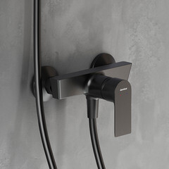 Смеситель для душа без излива Damixa Apollo черный без лейки однорычажный (472000300) - фото 4