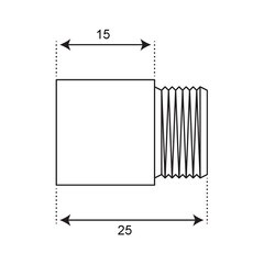 Удлинитель CTM 15 мм х 1/2 ВР(г) х 1/2 НР(ш) латунный (CREMF015) - фото 2