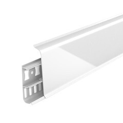 Плинтус ПВХ напольный Деконика 85 мм белый глянцевый 2200 мм Г-профиль с кабель-каналом - фото 1