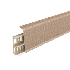 Плинтус ПВХ напольный Деконика 70 мм дуб северный 2200 мм Г-профиль с кабель-каналом - фото 1