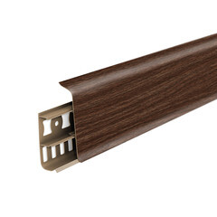 Плинтус ПВХ напольный Деконика 70 мм орех 2200 мм Г-профиль с кабель-каналом - фото 1