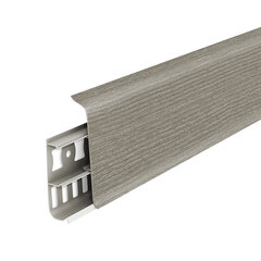 Плинтус ПВХ напольный Деконика 70 мм клен северный 2200 мм Г-профиль с кабель-каналом - фото 1